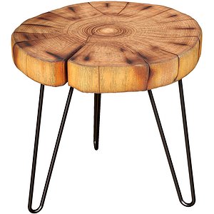 coffee Loft Table wood Rustic eco-design made from cut solid 3D model
