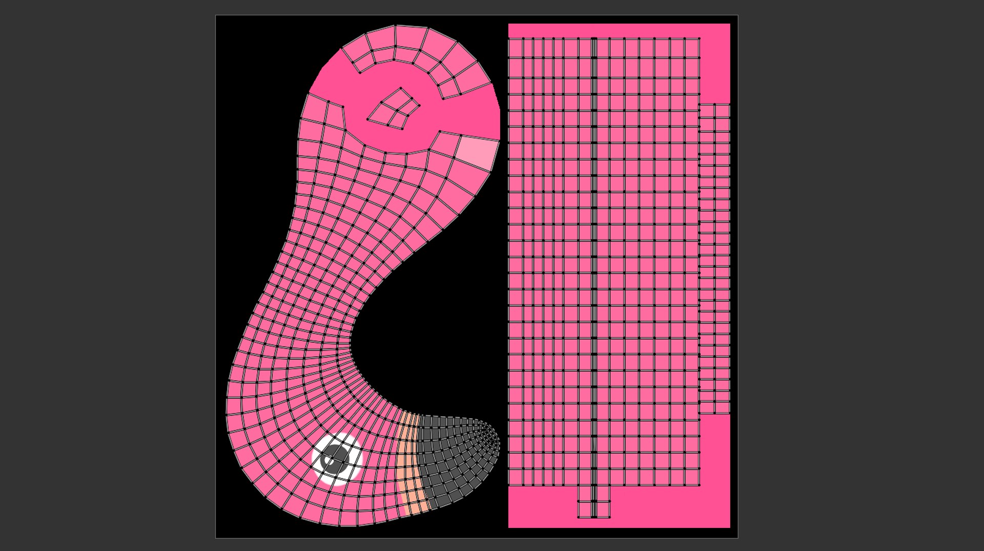 Flamingo 3D model https://p.turbosquid.com/ts-thumb/wU/CPmYS8/gF/uvmap/png/1730235424/1920x1080/fit_q87/5354f7d17268fc4824d57a047cc2b58a862cccd5/uvmap.jpg