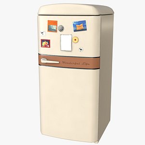 classic vintage fridge 3D