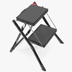 Two Steps Black Steel Stool Rigged