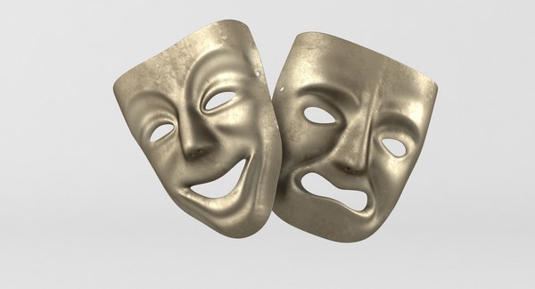 tragedy comedy theater masks 3d model