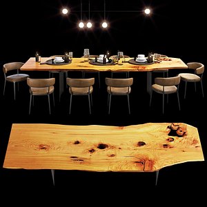 3D urban hardwoods dining slab