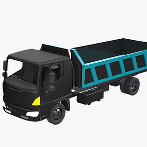 High Poly Dump Truck 3D Model Industrial Construction Vehicle for Rendering  Animation and 3D Pri