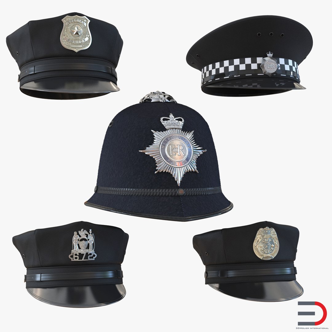 Police Hats 3D Models Collection 3 3D model preview