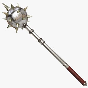 Silver Mace 01 All PBR Unity UE Textures Included