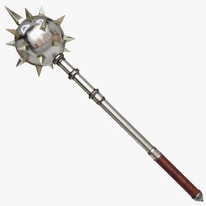Silver Mace 01 All PBR Unity UE Textures Included