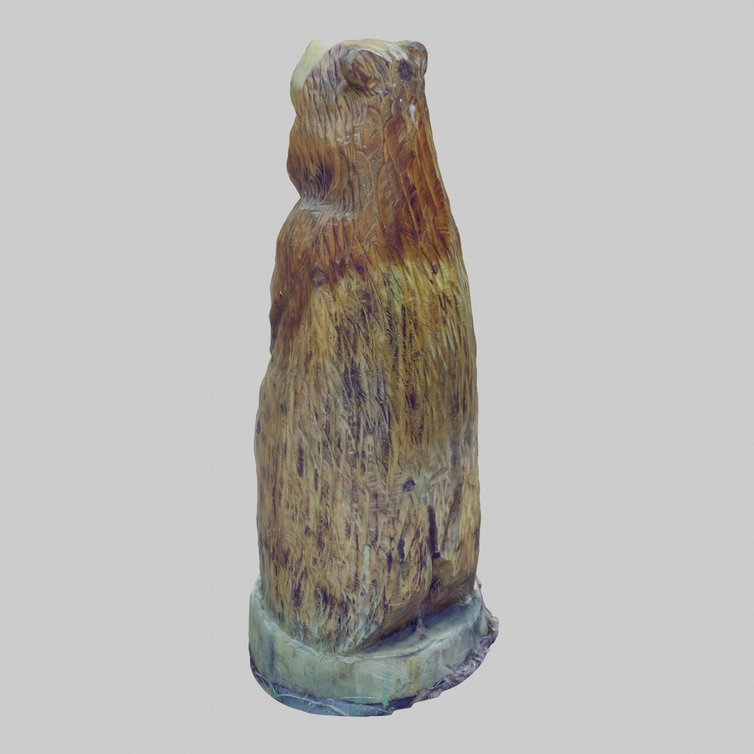 3D Wood Bear Sculpture Model - TurboSquid 2024892