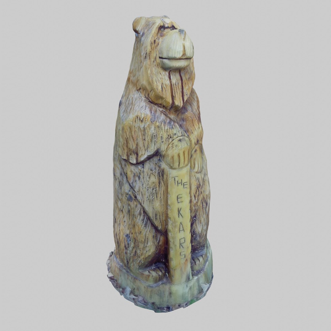 3D Wood Bear Sculpture Model - TurboSquid 2024892