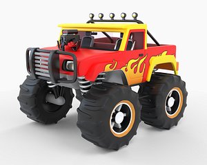 3D toy monster road truck