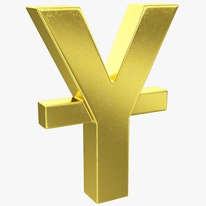 3D yen yuan symbol model