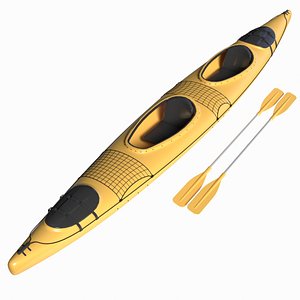 3d model boat canoe