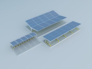 Solar Carport Parking Canopy 3D