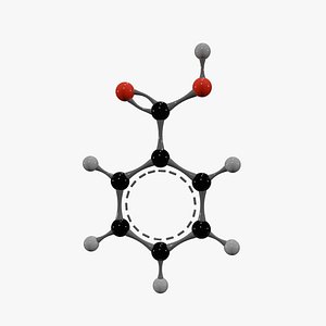 Benzoic acid Molecule 3D model