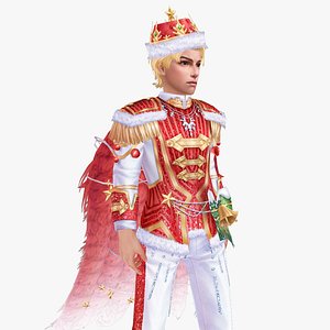 3D model New Year Christmas Man Rigged Animated Low Poly