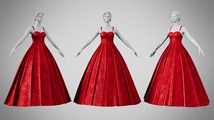 Dress 49 Ruby Velvet With Design