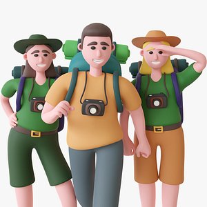 Tourists - Rigged Characters 12 Animations model