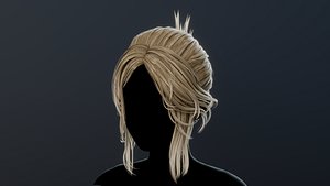 Stylized Female Hair 02 model