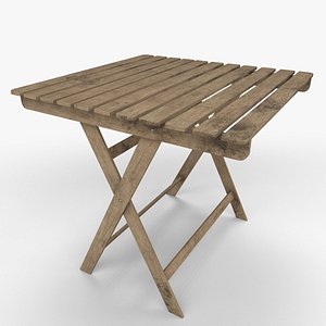 wooden garden table 3D model