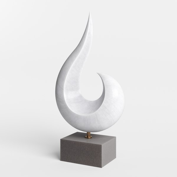 現代的ホワイト抽象彫刻