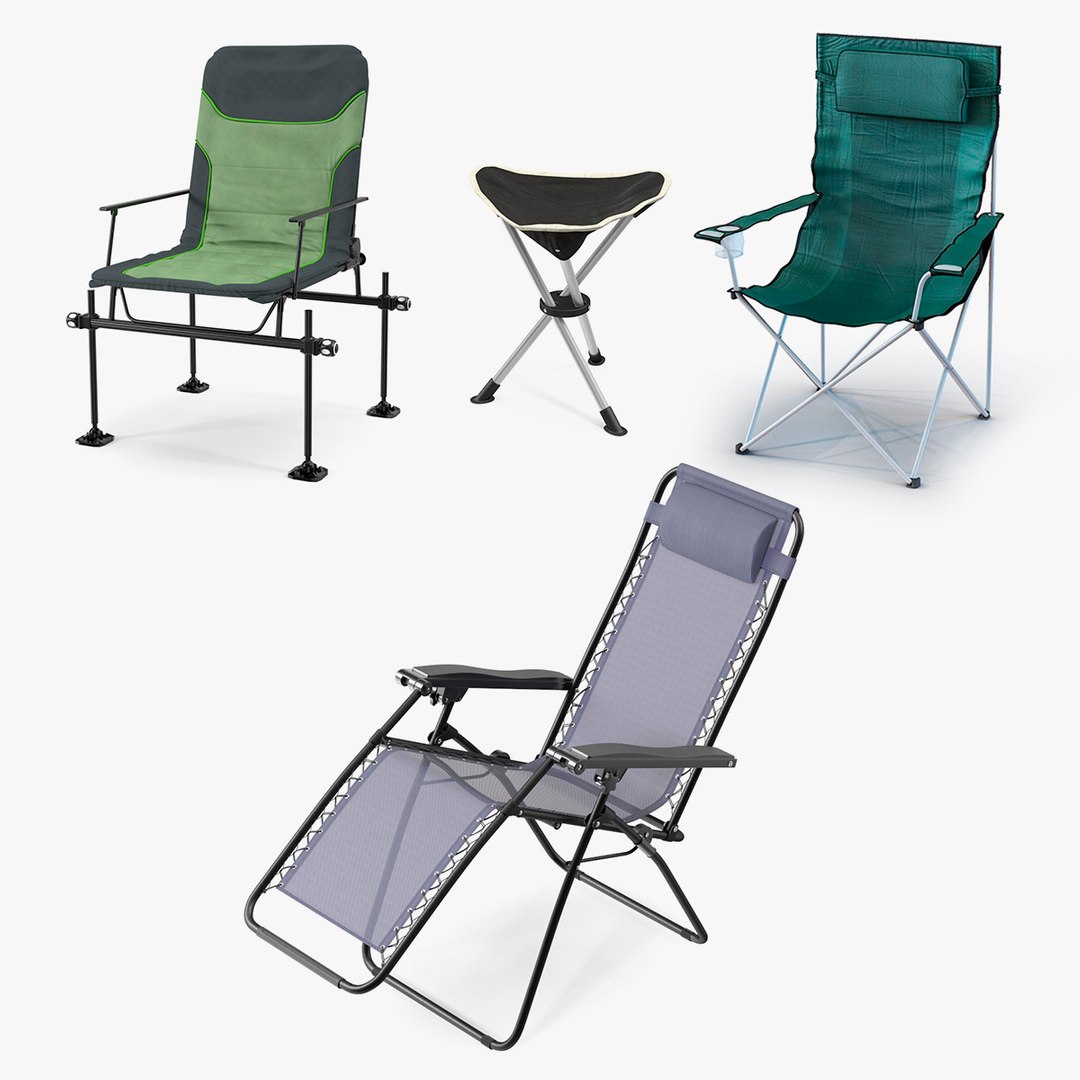 Camping Chairs Collection 2 3D model preview