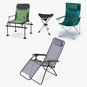 Camping Chairs Collection 2 3D
