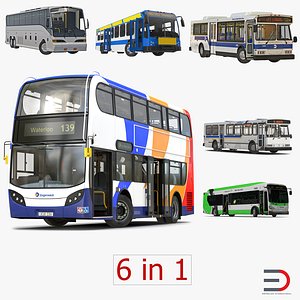 rigged buses 4 bus 3d max