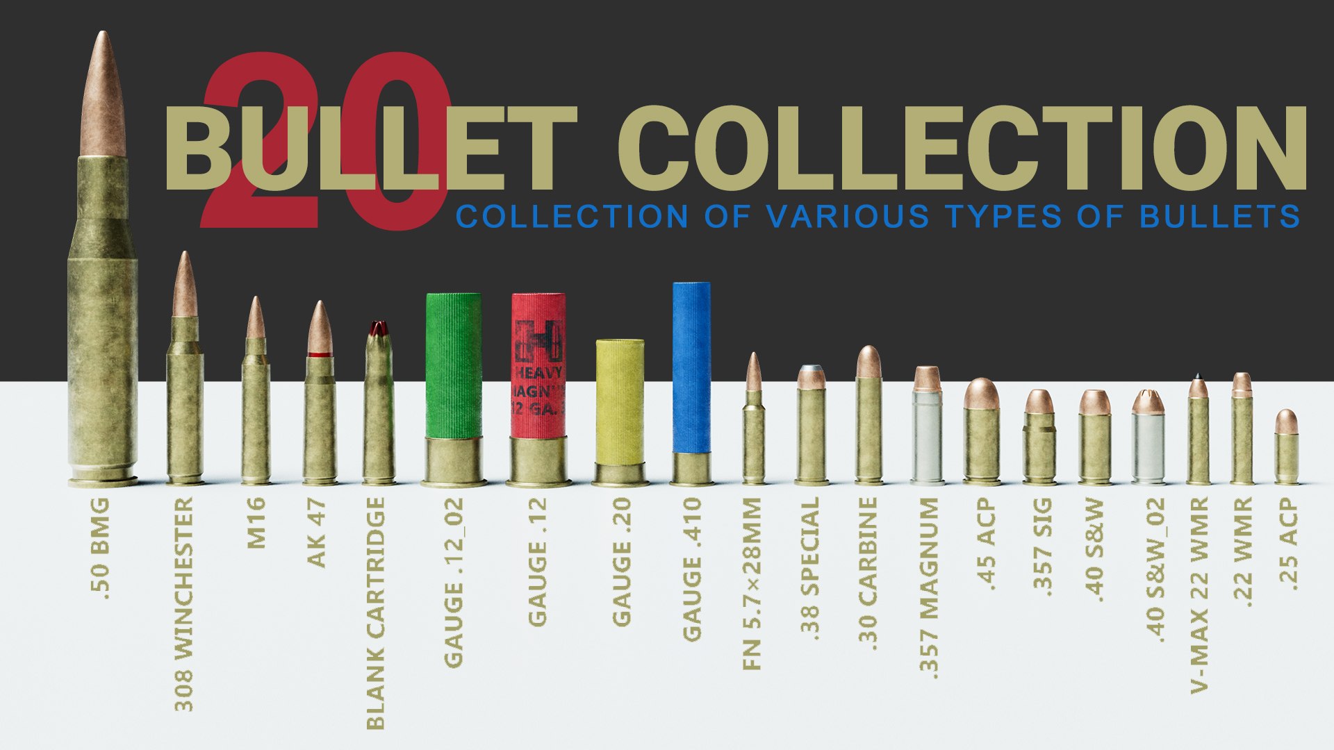 3D Collection Of Various Types Of Bullets Model - TurboSquid 1907938