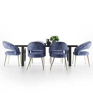 3D model dining chair table
