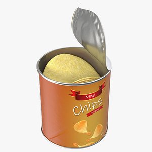 Small Open Tube of Potato Chips