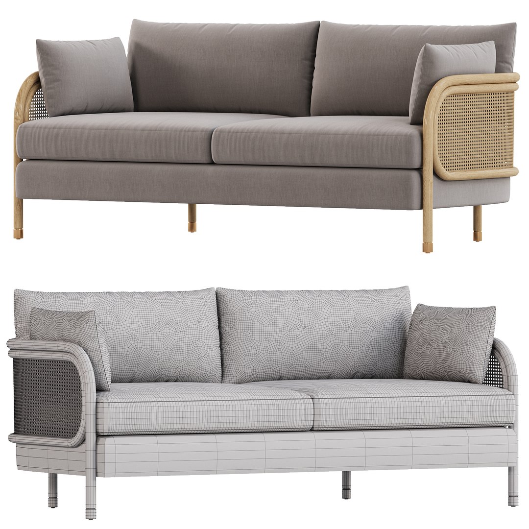 Heatherfield Two Cushion Sofa model TurboSquid 2128313