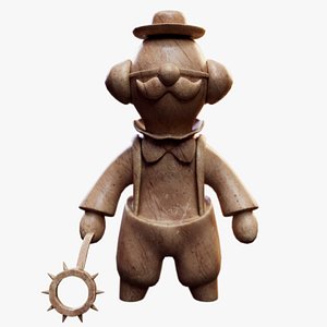 Wooden Boy Clown 3D