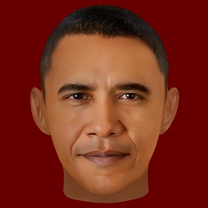 Low Poly Head of the President - Barack Obama 3D model