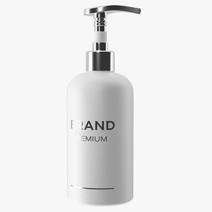 white cosmetic pump bottle 3D model