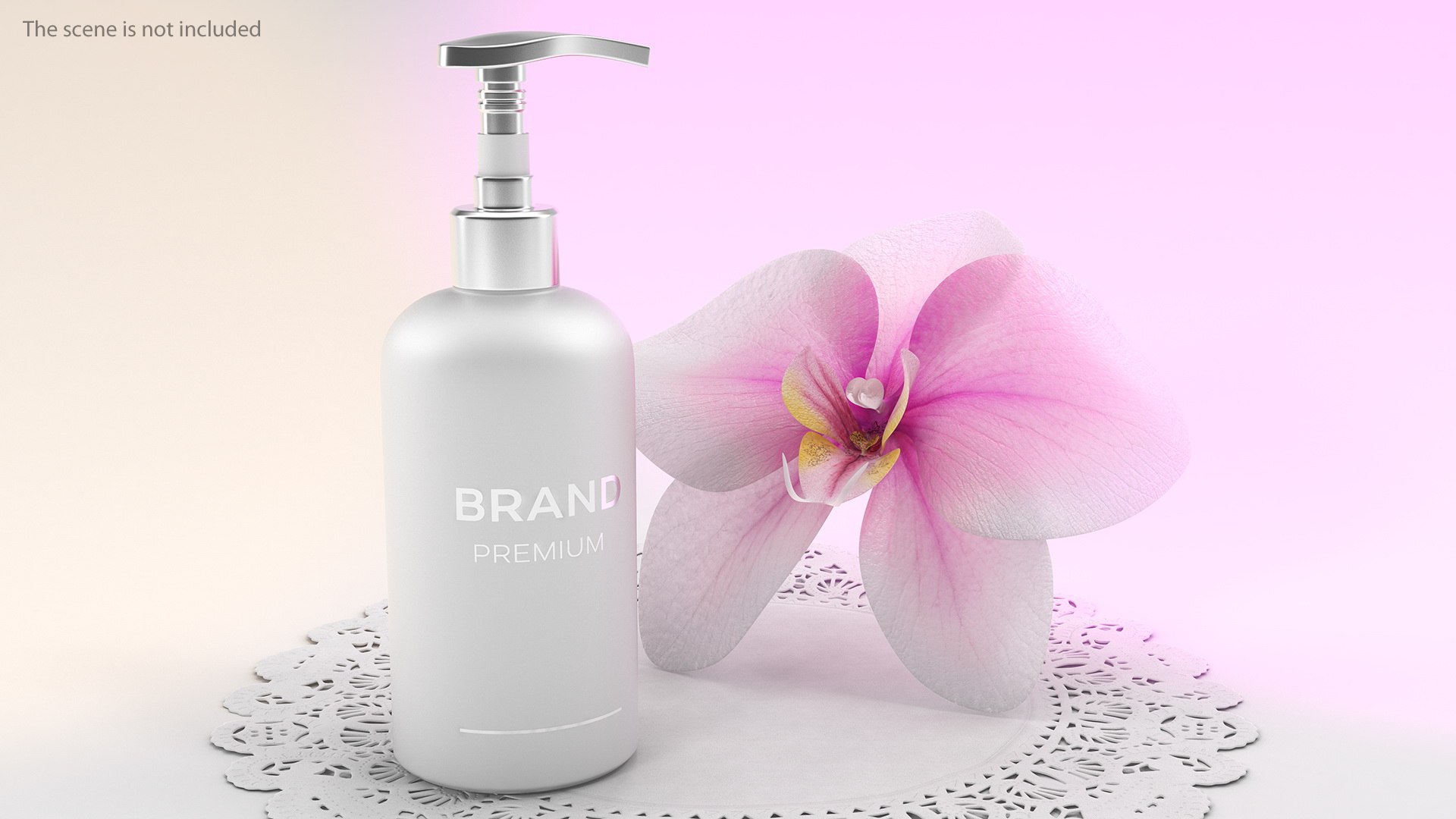 White Cosmetic Pump Bottle 3D model preview