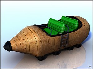 roller coaster car 3d obj