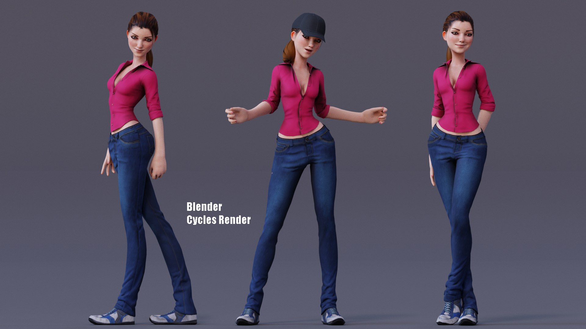 3D Kristen Cartoon Woman Rig V2 - TurboSquid 1998010