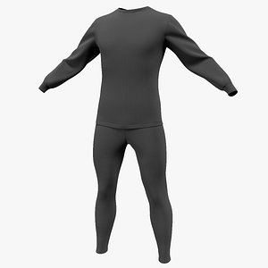 Slim Fit Thermal Suit Black