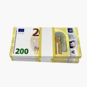 3D Packs of 200 Euro Bills