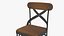 3D Abdullah Solid Wood Counter Bar Stool model