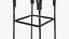3D Abdullah Solid Wood Counter Bar Stool model