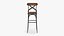 3D Abdullah Solid Wood Counter Bar Stool model