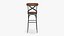 3D Abdullah Solid Wood Counter Bar Stool model