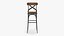 3D Abdullah Solid Wood Counter Bar Stool model