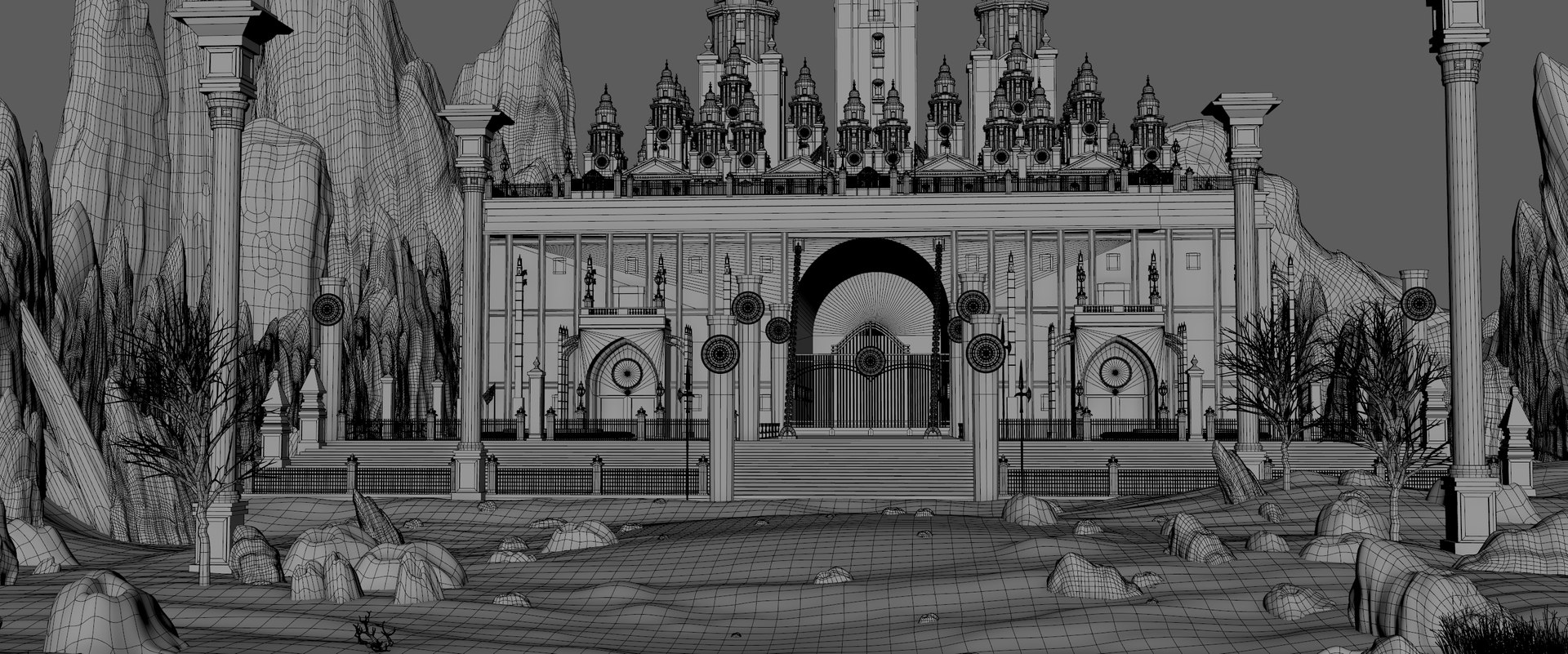 3D Castle Landscape Rock Model - TurboSquid 1273378