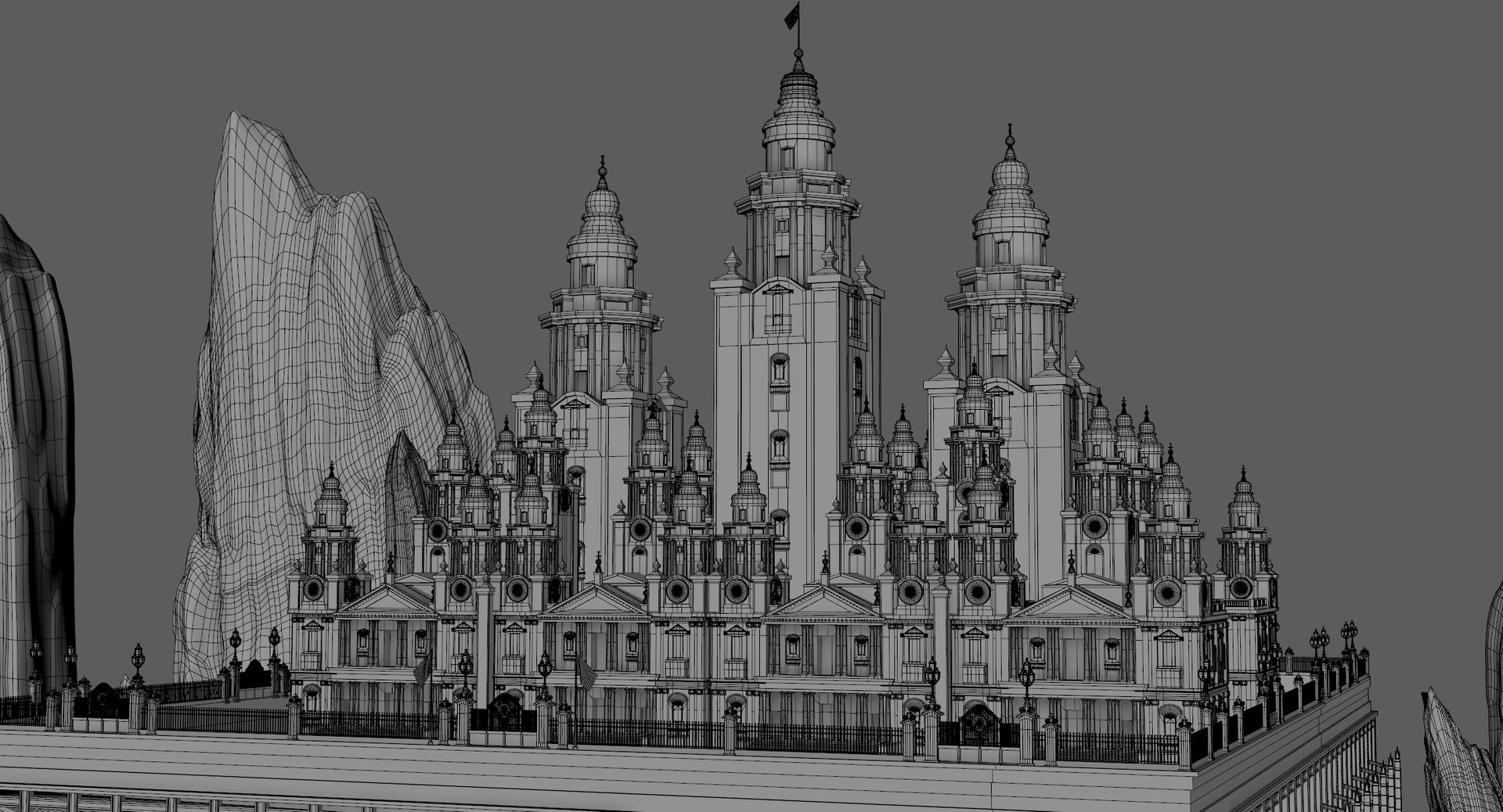3D Castle Landscape Rock Model - TurboSquid 1273378