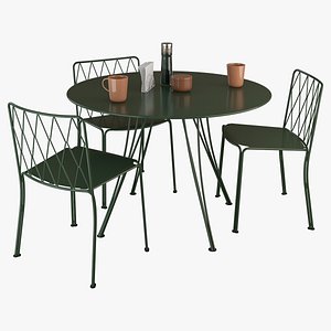 Fermob Kintbury Chair Rendez Vous Table 3D model