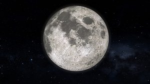 Moon and starry sky 3D model