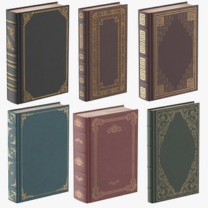 classic books standing 3d model