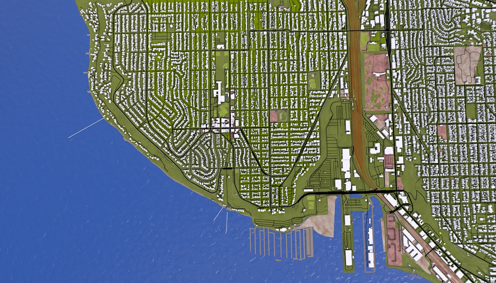 Seattle roads street model - TurboSquid 1428519