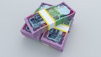 Afghanistan 2 Pul e Khishti Mosque Banknote Obverse 3D Model